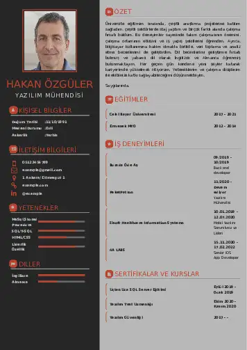 Yazılım Mühendisi Cv Örnekleri cv indir